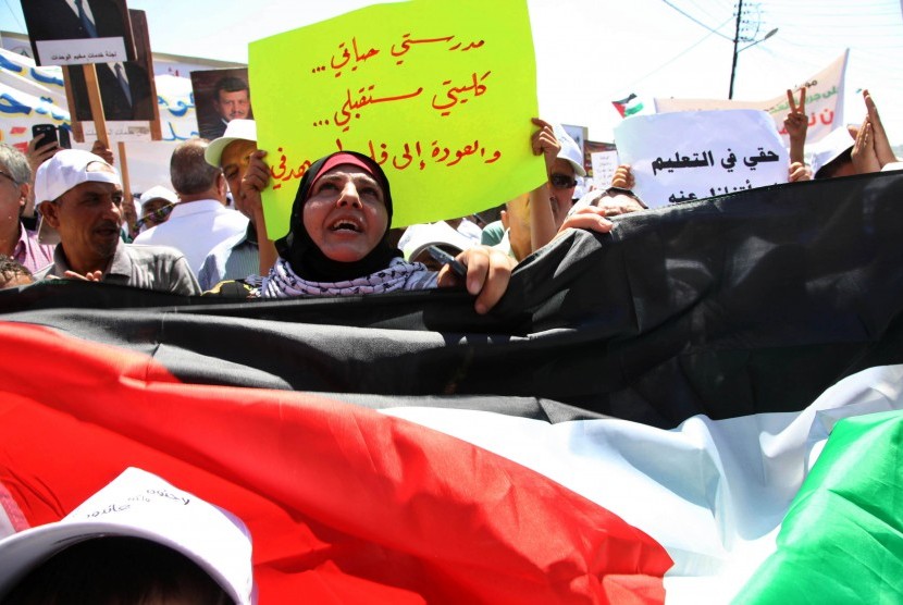 Guru Palestina menggelar aksi demontrasi (ilustrasi) 