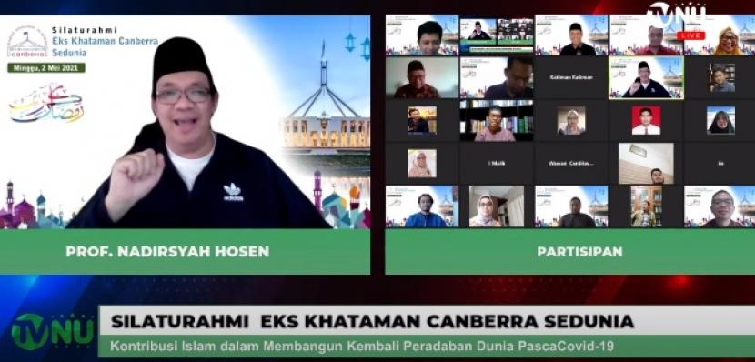 Gus Nadirsyah dalam Pengajian Muslim Indonesia di Canberra Australia, Ahad (2/5).  