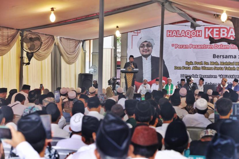Halaqah Kebangsaan di Ponpes Abu Syamsuddin, Kelurahan Simolawang, Kecamatan Simokerto, Surabaya, Jatim, Kamis (8/2/2024).