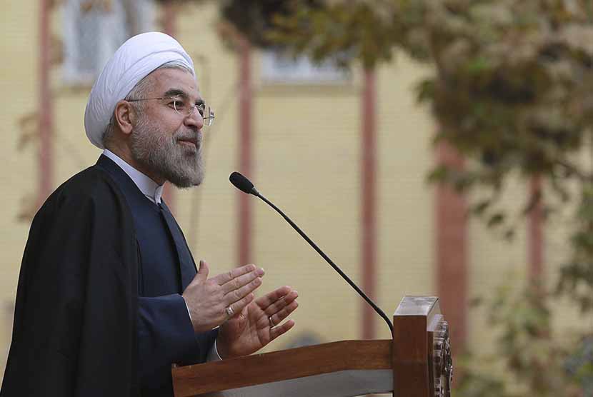 Presiden Iran Hassan Rouhani meyakini AS tak akan lanjutkan perang dengan Iran. Ilustrasi.