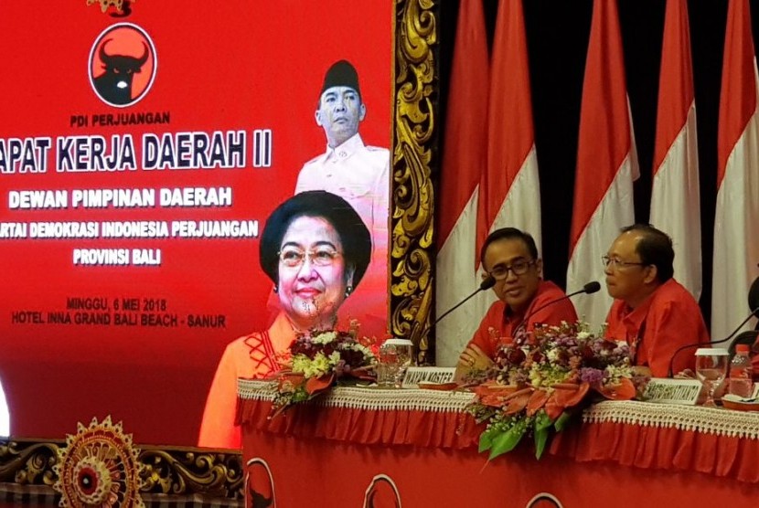 Hasto dalam pembukaan Rakerda II PDI Perjuangan Provinsi Bali, di Nusa Dua,