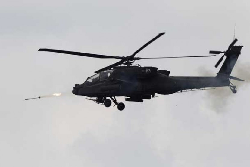 Helikopter buatan AS jenis AH-64 Apache (ilustrasi)