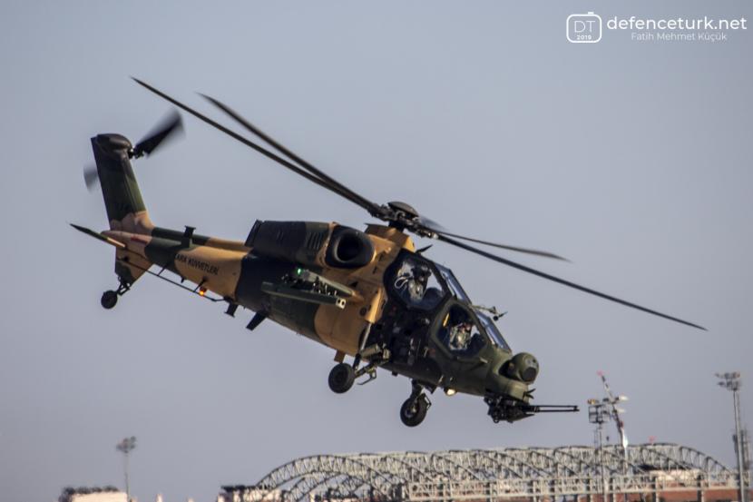 Helikopter serang T-129 ATAK yang dikembangkan Turkish Aerospace Industries (TAI).