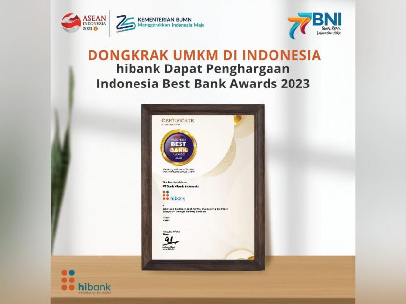 Hibank, meraih penghargaan di ajang Indonesia Best Bank Awards 2023 dengan predikat for The Empowering the MSME Ecosystem Through Banking Solutions kategori KBMI I. 