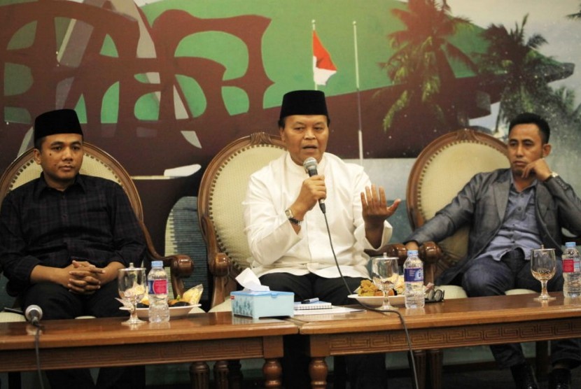 Hidayat Nur Wahid dalam diskusi Empat Pilar MPR RI dengan tema Kebhinnekaan dalam Bingkai NKRI,Jumat (2/11).