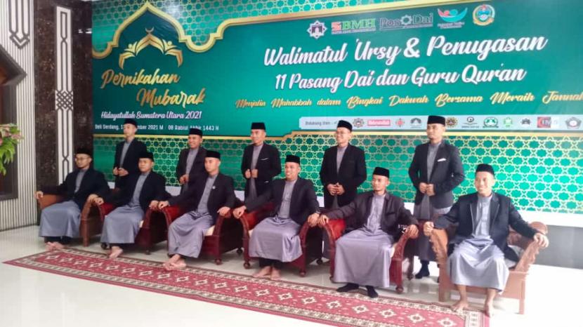 Hidayatullah Sumatera Utara bersama BMH menggelar Pernikahan Mubarak 11 Pasang Dai & Guru Quran, Sabtu (13/11).