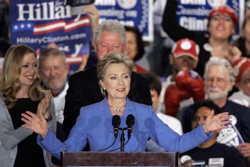 Hillary Clinton saat kampanye pilpres AS tahun 2008 lalu.