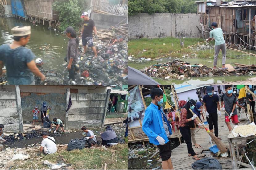 Himpunan Mahasiswa Bahasa Inggris English Society Universitas BSI (Bina Sarana Informatika) melalui Program Holistik Pembinaan dan Pemberdayaan Desa (PHP2D) 2021 menjalankan kegiatan bersih-bersih sampah di wilayah RW 01 (RT 01 dan RT 03) Cheng In, Dadap, Kosambi, Tangerang. 