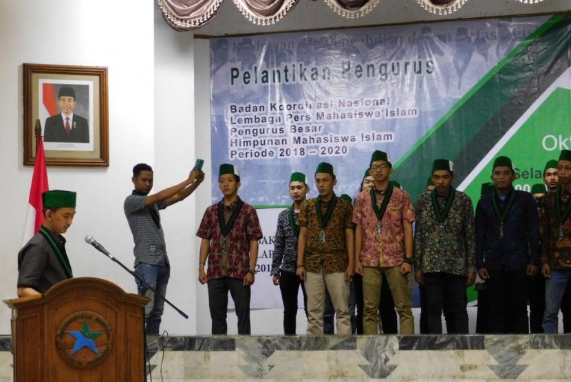 Himpunan Mahasiswa Islam (HMI) melantik  pengurus Badan Koordinasi Nasional Lembaga Pers Mahasiswa Islam (Bakornas Lapmi) periode 2018-2020, Selasa (30/10) di Jakarta.