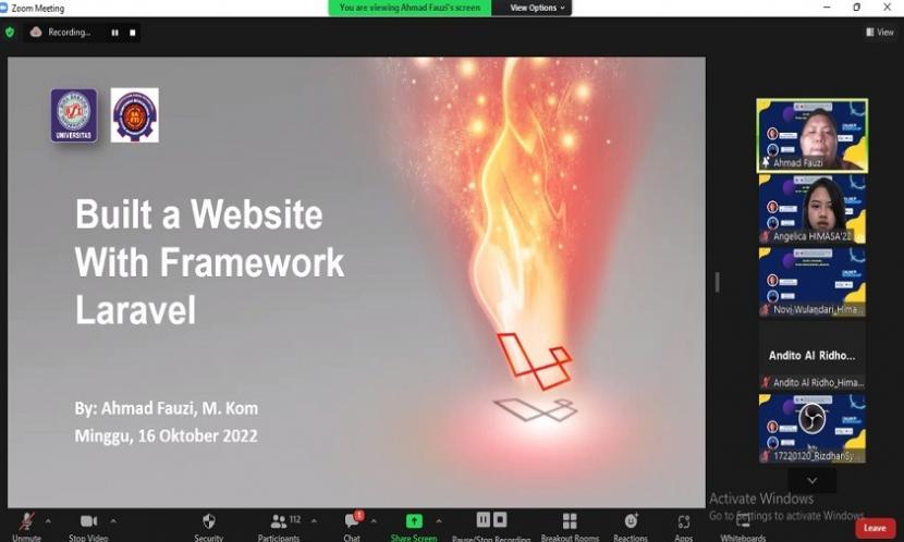 Himpunan Mahasiswa Sistem Informasi Akuntansi (HIMASA) Universitas BSI (Bina Sarana Informatika) sukses menyelenggarakan kegiatan bertajuk Workshop Pemrograman Laravel dengan tema ‘Build A Website with Framework Laravel’. 