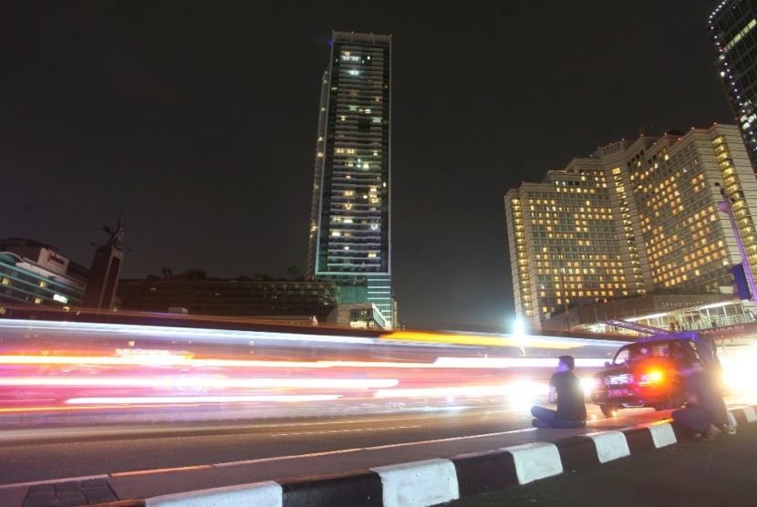 Hotel Indonesia roundabout during the commemoration of Earth Hour on Saturday.