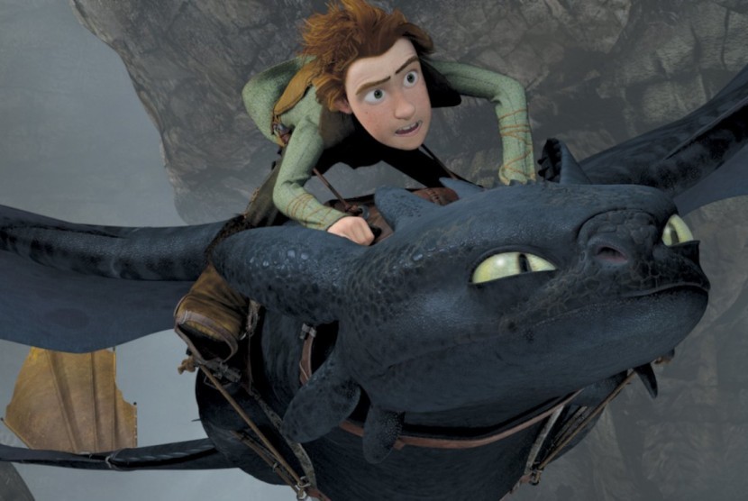 Salah satu adegan film animasi How To Train Your Dragon. Ada beberapa film DreamWorks yang cocok dijadikan live-action.