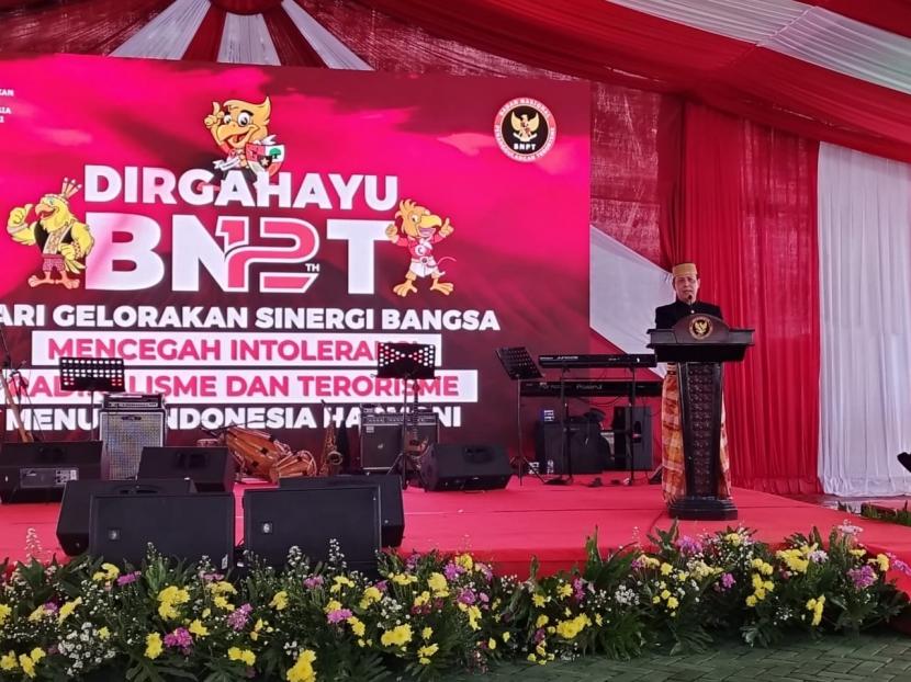 HUT BNPT ke-12 di Sentul, Bogor, Jawa Barat, Sabtu (16/7/2022). 