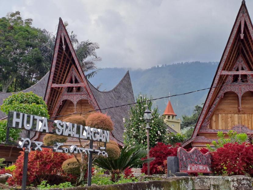 Huta Siallagan di Kabupaten Samosir yang saat ini menjadi salah satu desa wisata di Samosir, Kamis (6/10/2023). 