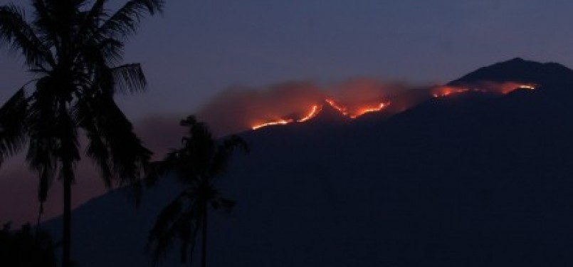Hutan di Kawasan Gunung Merbabu terbakar, Rabu (28/9). 