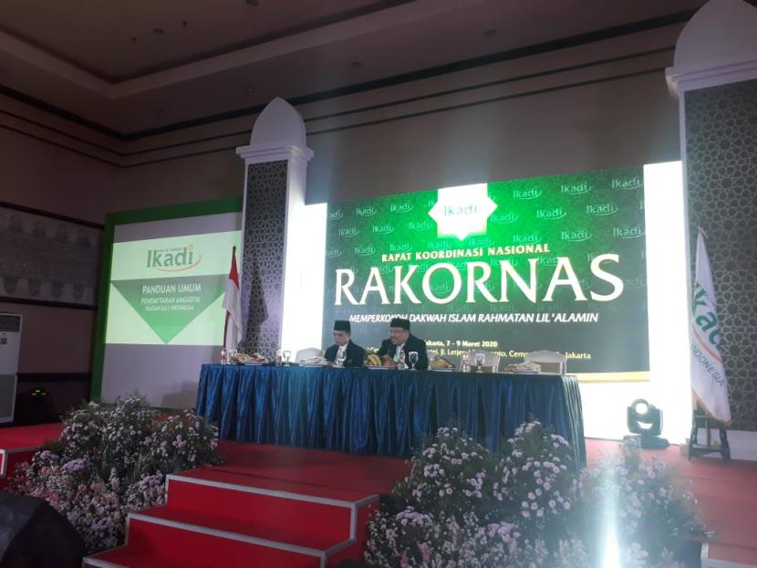 Ikatan Dai Indonesia (Ikadi) menyelenggarakan Rakornas 2020 dengan tajuk Memperkokoh Dakwah Islam Rahmatan Lil Alamin di Cempaka Putih, Jakarta, Sabtu (7/3).(Republika/Umar Mukhtar)