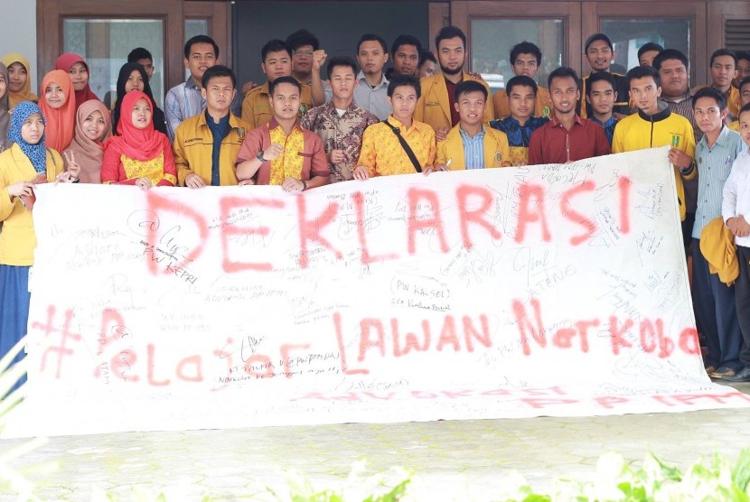  Ikatan Pelajar Muhammadiyah (IPM) mendeklarasikan gerakan Pelajar Lawan Narkoba, Selasa (2/3).