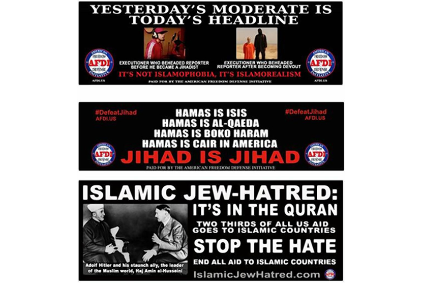 iklan anti-islam milik Pamela Geller yang akan ditempelkan di bus kota New York