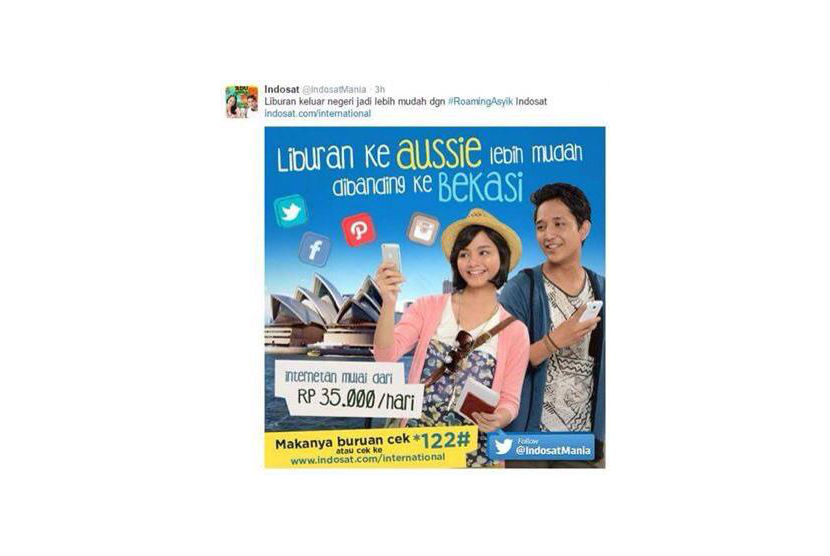 Iklan Indosat yang menyinggung warga Bekasi.