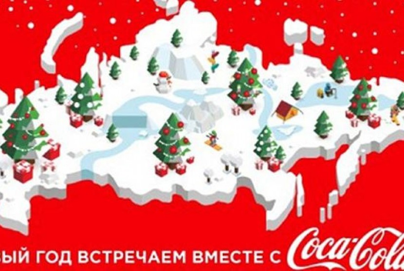 Iklan tahun baru Coca-Cola yang menimbulkan kehebohan di kawasan Rusia.