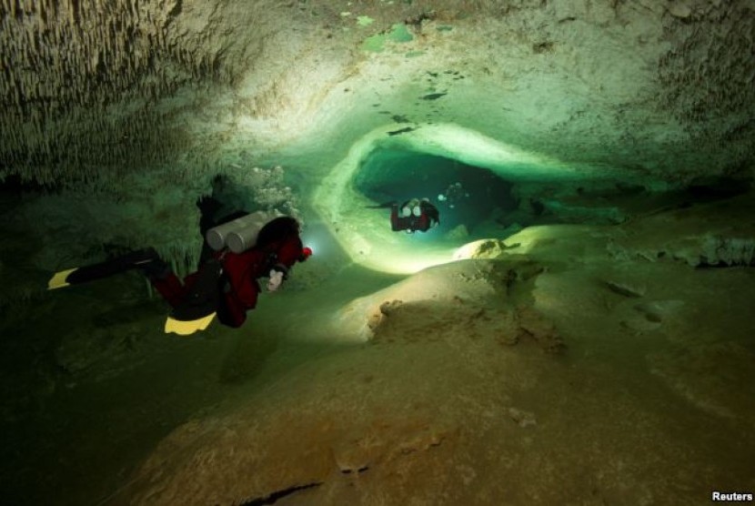 Ilmuwan menemukan gua bawah laut terpanjang di dunia di Meksiko.