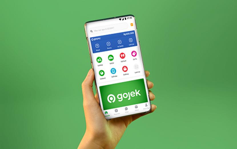 Ilustrasi aplikai Gojek. Gojek dikabarkan akan melakukan merger dengan platform e-commerce Tokopedia.