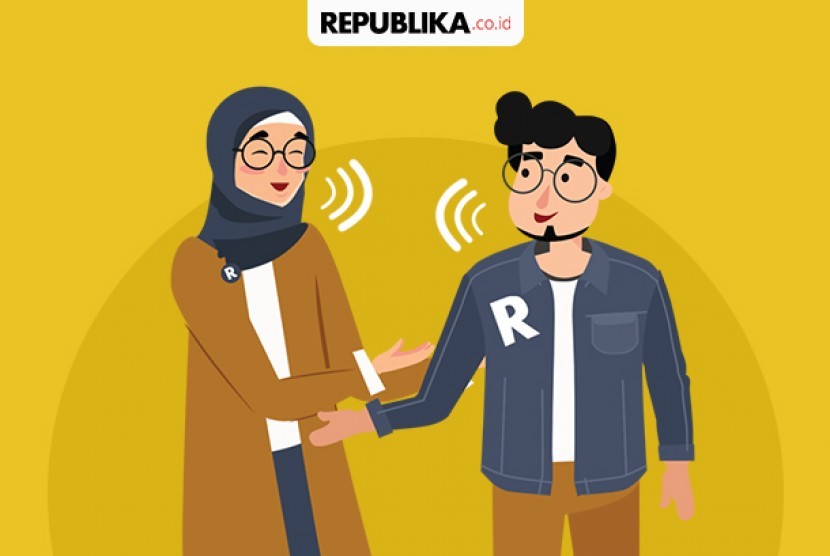 Dua orang sedang bebricara (ilustrasi). Terkadang ketika kaget, seseorang mengucap kata kotor. Bagaimana Islam memandangnya?