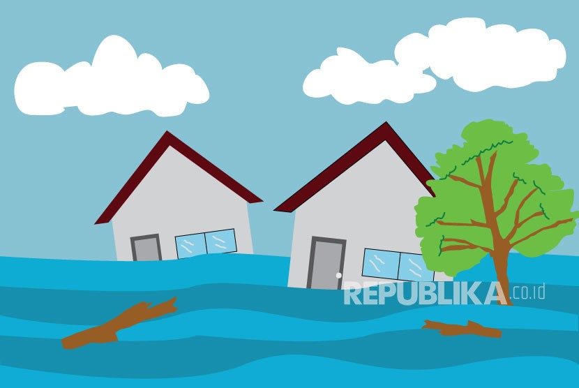 Ilustrasi Banjir. Rumah penduduk di Kebon Pala, Kampung Melayu, Jatinegara, Jakarta Timur terendam banjir hingga ketinggian 70 sentimeter akibat luapan Kali Ciliwung, Senin (7/12) pagi.