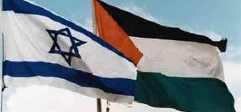 Ilustrasi Bendera Israel dan Palestina