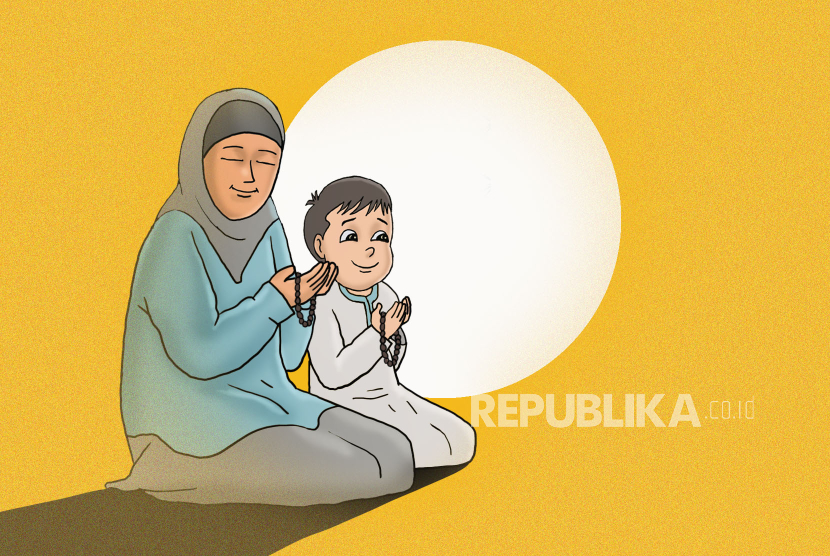 Ilustrasi berdoa dengan khusyu