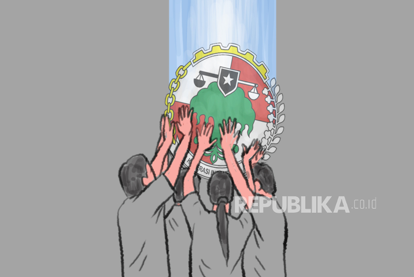 Ilustrasi bersama-sama membangun koperasi