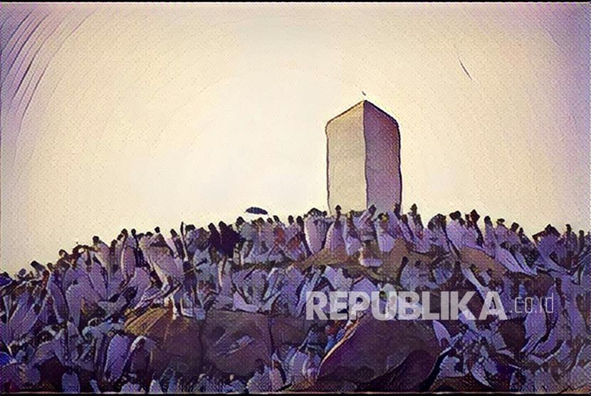 Ilustrasi Jabal Rahmah di Arafah.