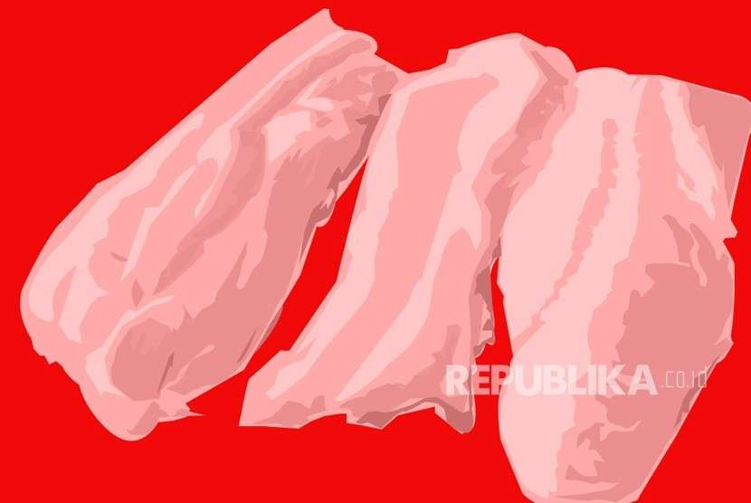 Ilustrasi Daging Babi Merah