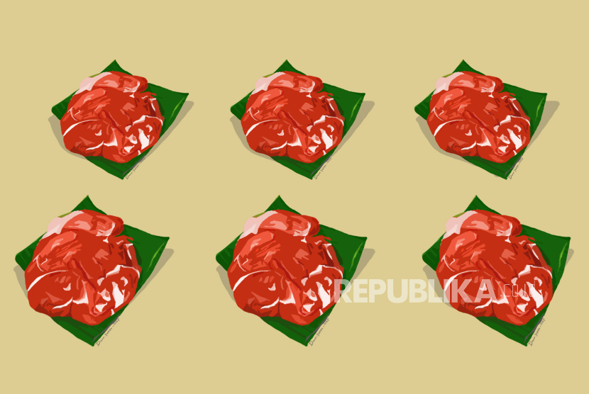 ilustrasi daging kurban siap dibagikan