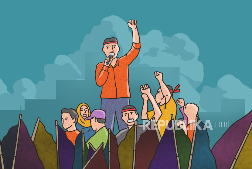 ilustrasi Demo buruh