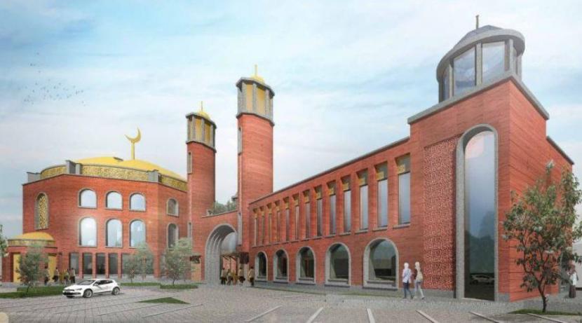 Ilustrasi desain pembangunan kembali Masjid Makkah di Boston, Inggris. Rencana Pembangunan Kembali Masjid Bolton Akhirnya Disetujui 