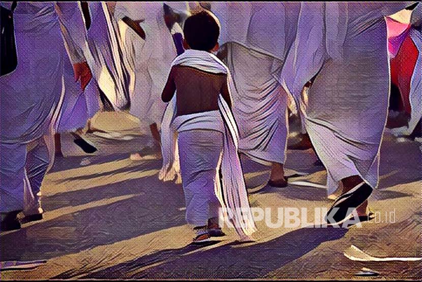  Gaphura Minta Kemenag Segera Umumkan Jatah Kuota Haji Khusus. Foto:   Ilustrasi Jamaah Haji Anak-anak (Foto & Editing: Yogi Ardhi/Republika