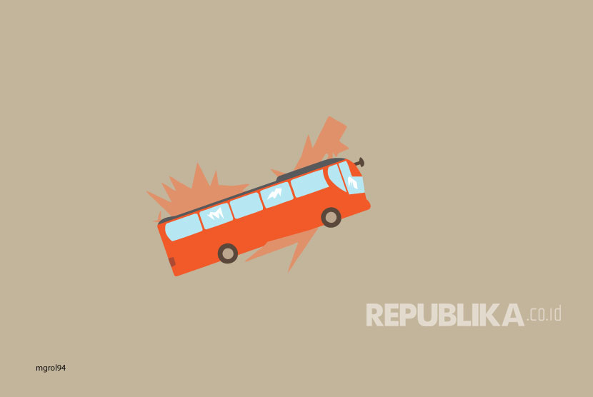 Ilustrasi Kecelakaan Bus. Bus Karyawan di Cikupa Kecelakaan, Lima Orang Terluka