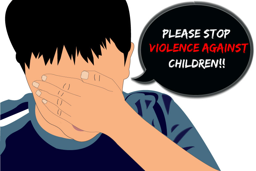 Ilustrasi kekerasan pada anak.  (ilustrator: Rahajeng Aulia Diaswari)