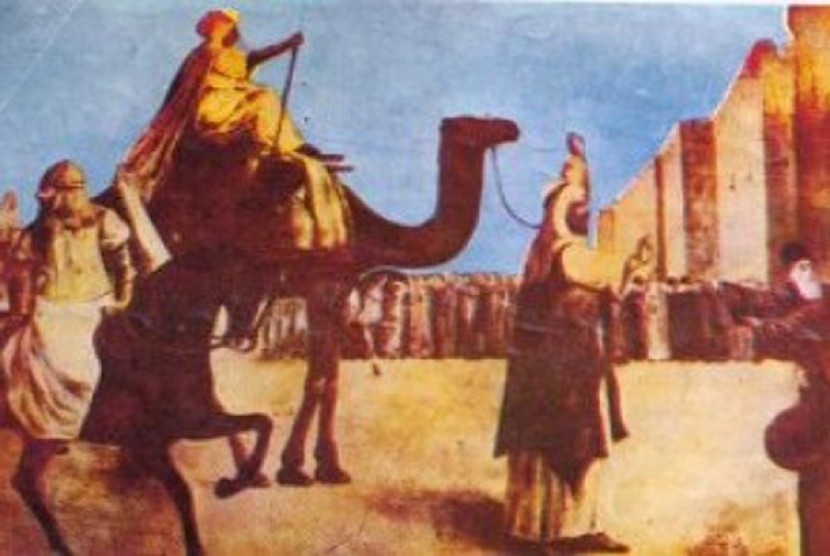 Kedatangan Umar bin Khattab Membuat Takjub Rakyat Yerusalem. Foto: Ilustrasi ketika Umar bin Al-Khathab menaklukkan Yerusalem.