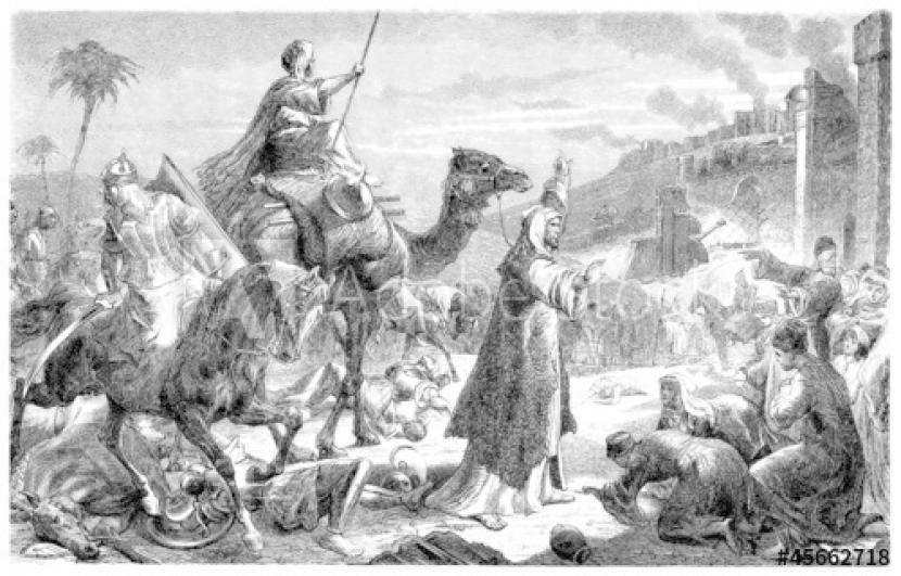 Ilustrasi Khalifah Umar memasuki Jerusalem pada abad ke 7 Masehi.