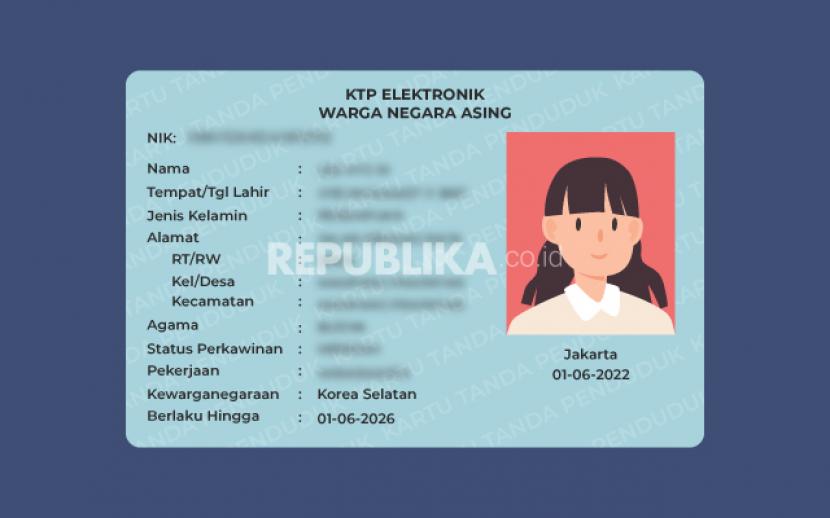 Ilustrasi KTP Elektronik WNA. Warga Asing di Jakarta Utara Bisa Memperoleh KTP Elektronik