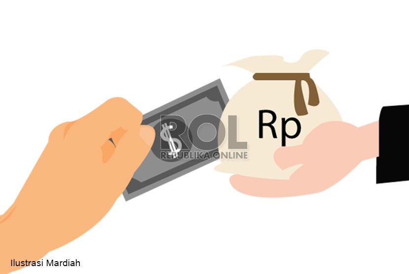  Ilustrasi kurs rupiah terhadap dolar AS. Nilai tukar (kurs) rupiah awal pekan ini diprediksi masih melanjutkan tren positif.