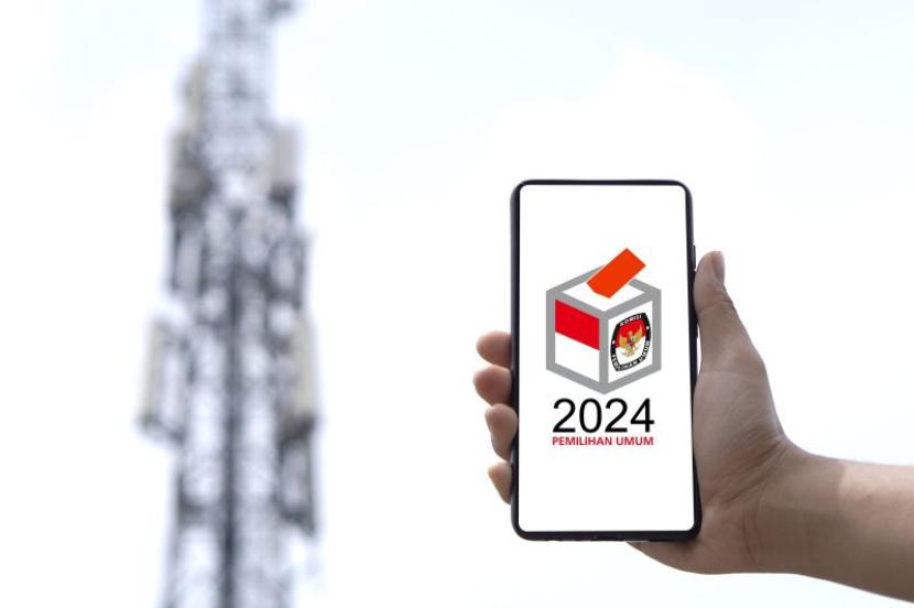 Ilustrasi layanan telekomunikasi untuk mengakses informasi terkait Pemilu 2024.