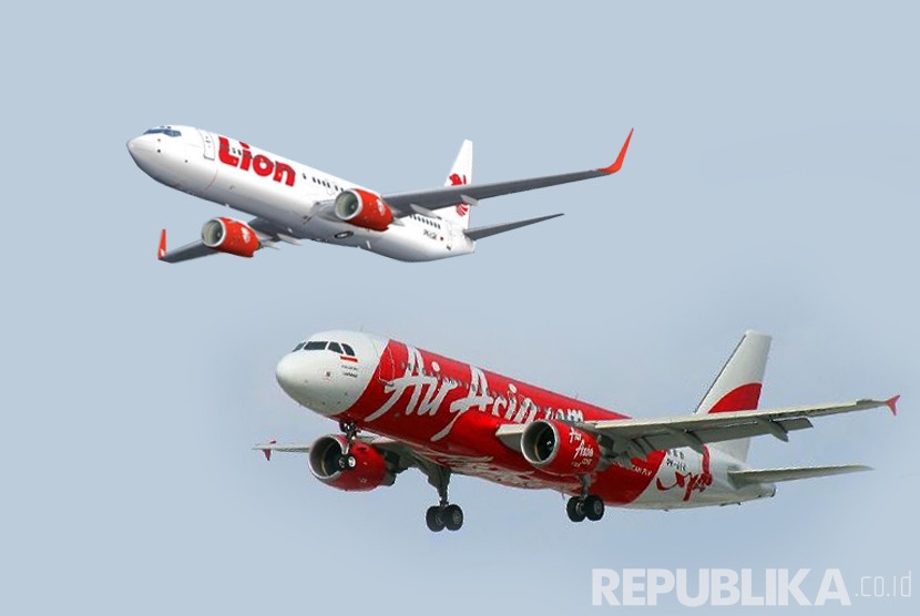 ilustrasi Lion Air dan Air Asia