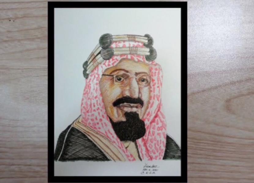 Ilustrasi lukisan Raja Abdulaziz Arab Saudi