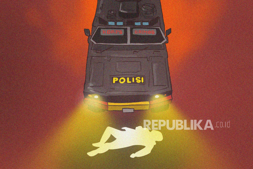 Ilustrasi mobil rantis brimob yang melindas pengemudi ojol Affan Kurniawan