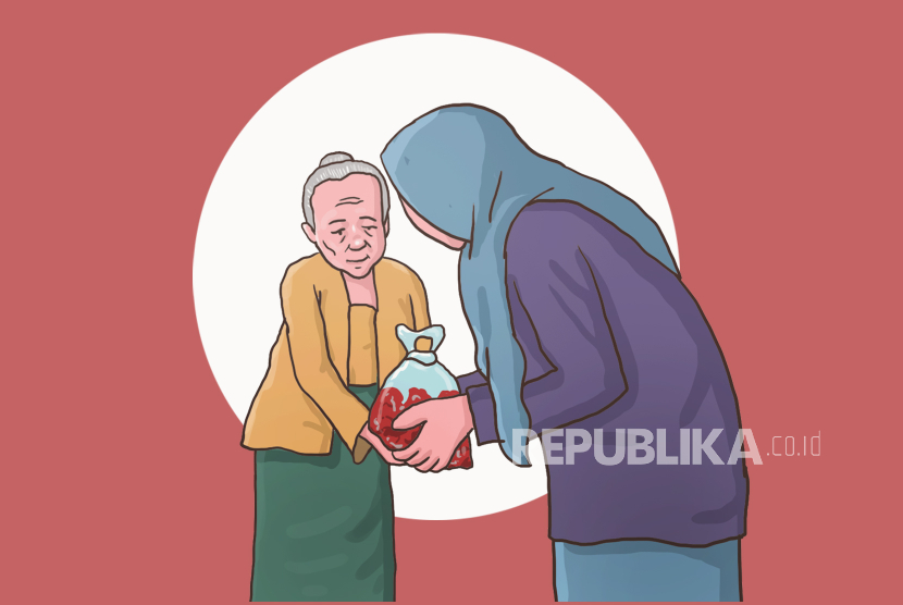 ilustrasi pembagian daging kurban