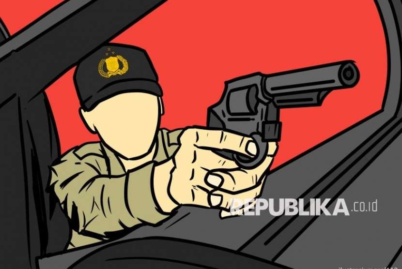 Ilustrasi penembakan polisi. Anggota polisi yang diduga bunuh diri dengan menembak kepala di Mampang sedang cuti.