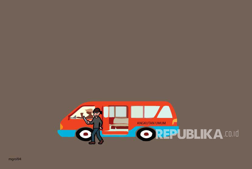 Aksi pejambretan di angkutan umum (ilustrasi).